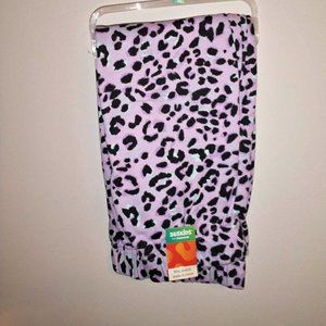 nwt girls purple animal print fleece jogger pants, size 7 K-120